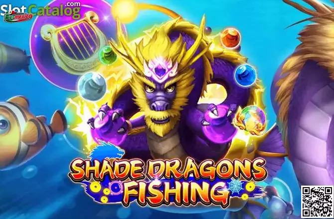 Pantalla de Shade Dragons Fishing con estética submarina 3D, dragones de sombra y criaturas marinas
